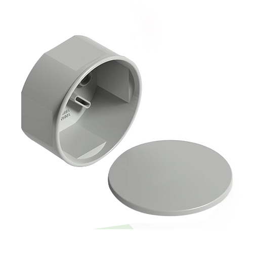 Cája octogonal chica exterior con tapa gris